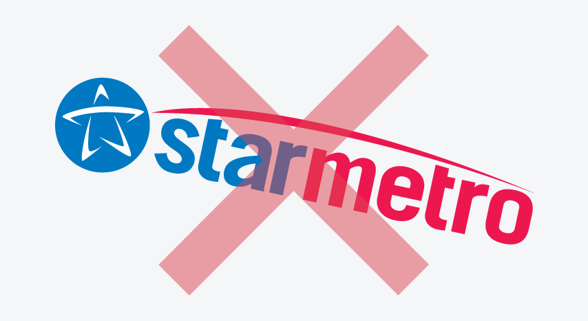 Do not rotate the starmetro brand.